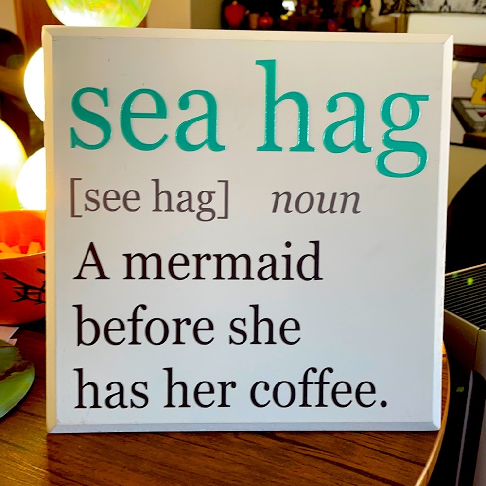 Sea Hag mermaid definition wall / table decor sign